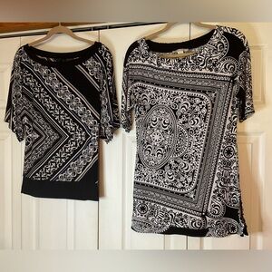 Bundle White House Black Market Black White Tunic 2 Tops Dress Small‎